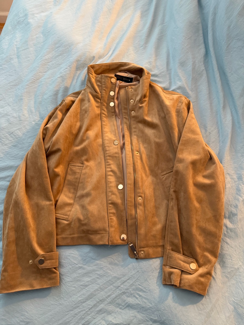 Zara Suede Snap-Front Jacket